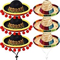 6 Piezas Mini Sombrero Mexicano Sombreros de Paja Lindo Mini Sombreros Divertido de Fiesta para Fiesta Carnaval Verano…